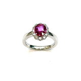 PT900 Unheated Natural Ruby & Diamond Ring