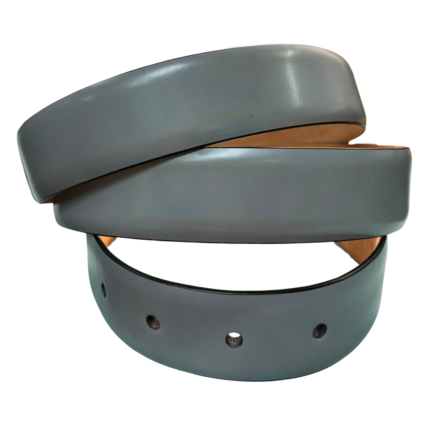 Salvatore Ferragamo SP67 Adjustable Dress Belt Grey Leather Silver Buckle Secondary image