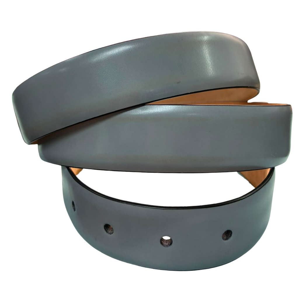 Salvatore Ferragamo SP67 Adjustable Dress Belt Grey Leather Silver Buckle