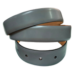Salvatore Ferragamo SP67 Adjustable Dress Belt Grey Leather Silver Buckle