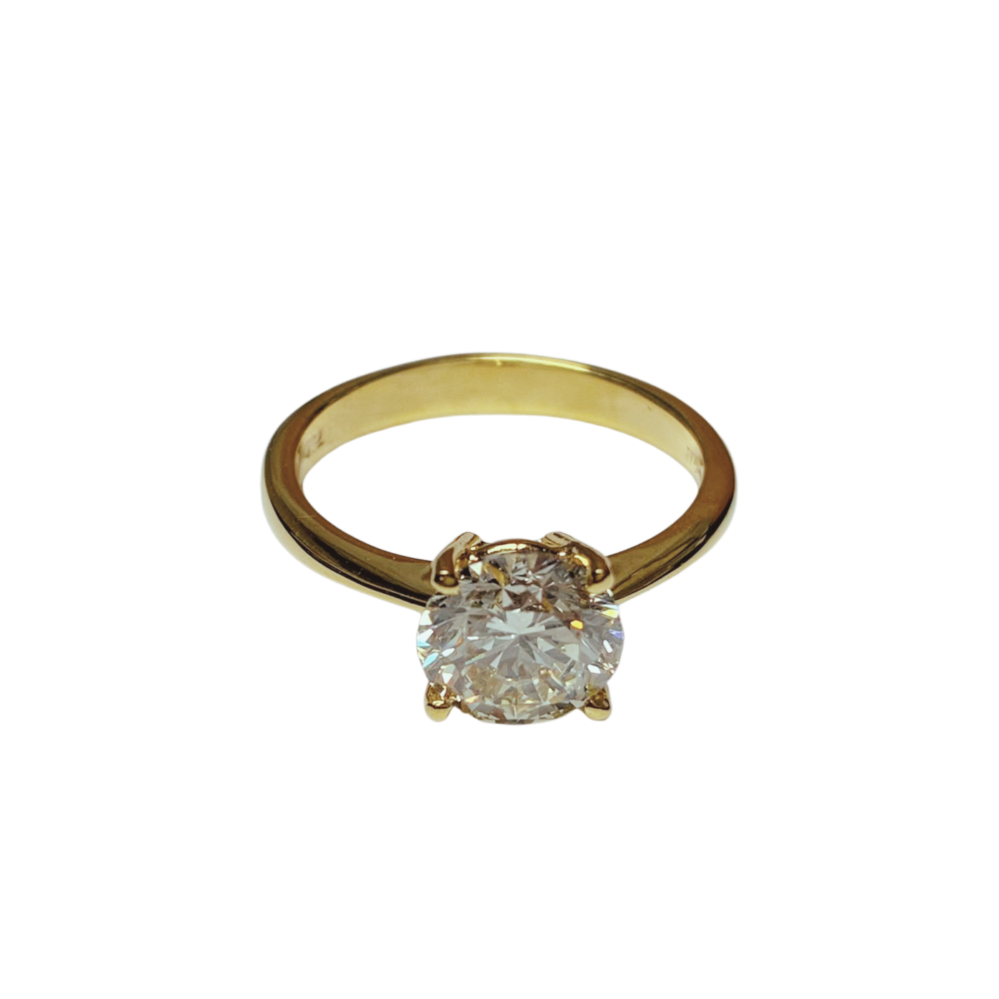 18K Yellow Gold Ladys Round Brilliant Cut Diamond Ring Main image