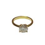 18K Yellow Gold Ladys Round Brilliant Cut Diamond Ring
