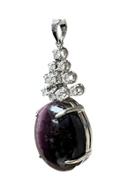 750WG Cats Eye And Diamond Pendant 10.5GM