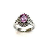 PT900 Pink Sapphire & Diamonds Ring