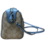 Coach MY647 F58312 Mini Bennett Satchel Signature Coated Canvas Light Khaki Blue Leather