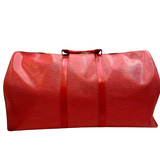 Louis Vuitton KEEPALL 60 M42947 Red Leather EPI Bag