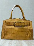 Furla Embossed Leather Top Handle Bag