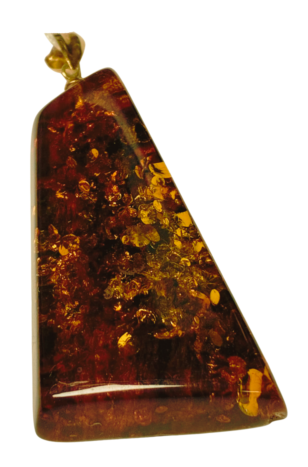 18KYG Amber Pendant 6.9G