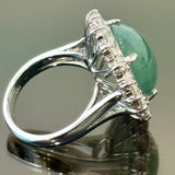 18KWG Jadeite (Type A) & Diamond Ring with Cert