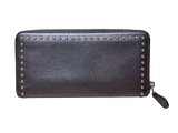 COACH Accordion Round Zip Long Wallet With Lacquer Rivets