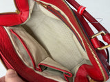 MCM Red Pebbled Leather 2 Way Satchel Shoulder Bag