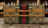 Gucci Wallet Horsebit Clasp With Bamboo Accent