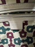 Gucci  Pebbled Calfskin Guccissima Trim Medium Signoria Hobo Off White Leather Bag