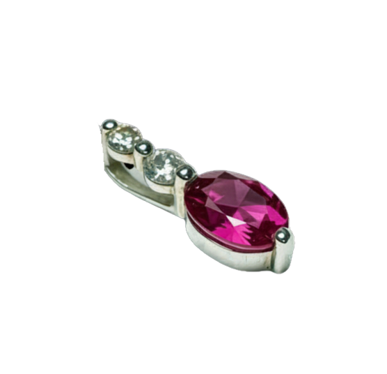 375WG Ruby And Diamond Drop Pendant 0.5GM