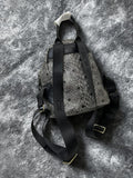 MCM Camo Studs Backpack Gray Small