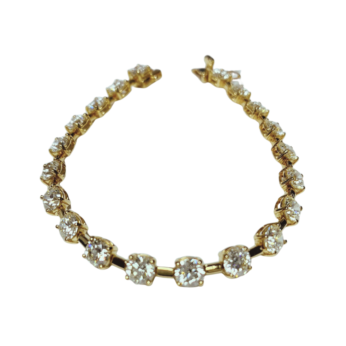 18KYG Brilliant Diamond Tennis Line Bracelet 12.3GM Secondary image