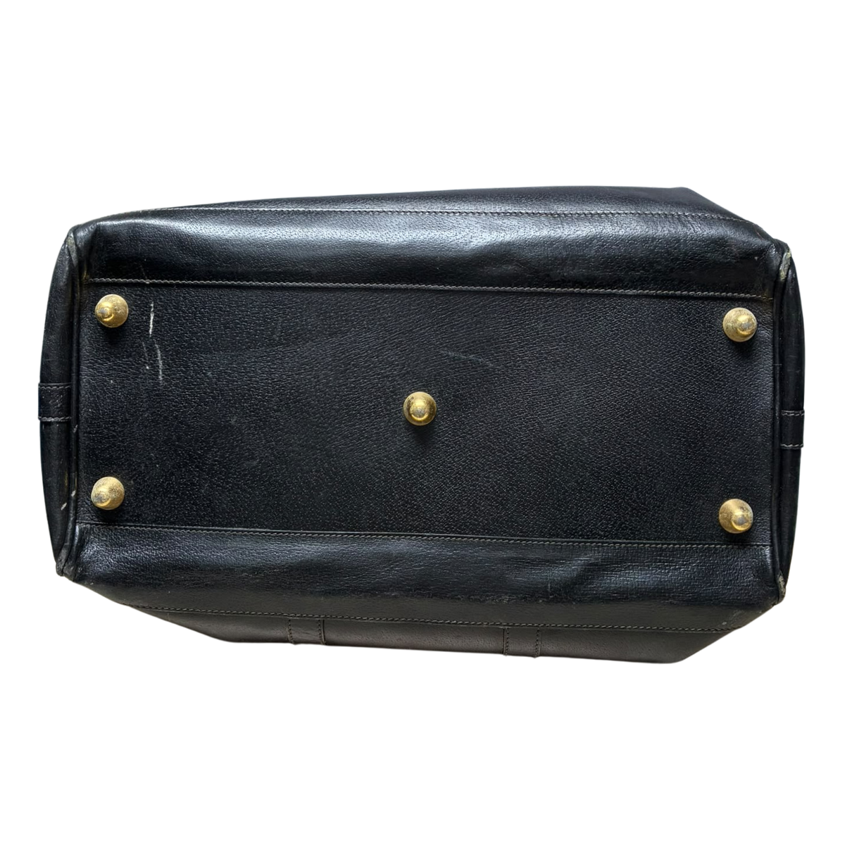 Gucci Vintage Boston Travel Weekender Bag Black Leather