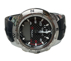 Tissot T Touch II Titanium Watch Black Carbon Fiber Dial Rubber Strap