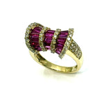 18KYG Rubies & Diamonds Ring