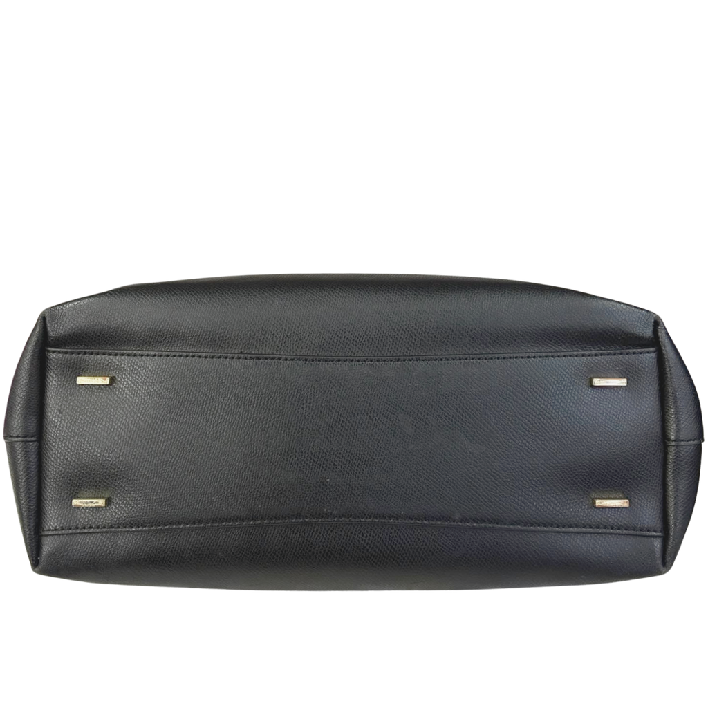 DKNY Black Saffiano Leather Bryant Park Front Pocket Satchel