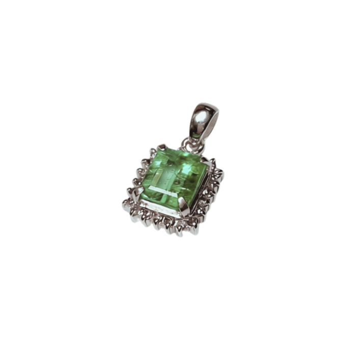 PT900 Emerald Pendant With Diamond Halo 2.14G Secondary image