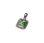 PT900 Emerald Pendant With Diamond Halo 2.14G