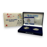 Singapore Mint XVII SEA GAMES 1993 925 Silver 2 Coins-$5