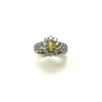 PT900 Chrysoberyl Cat's Eye & Diamond Ring
