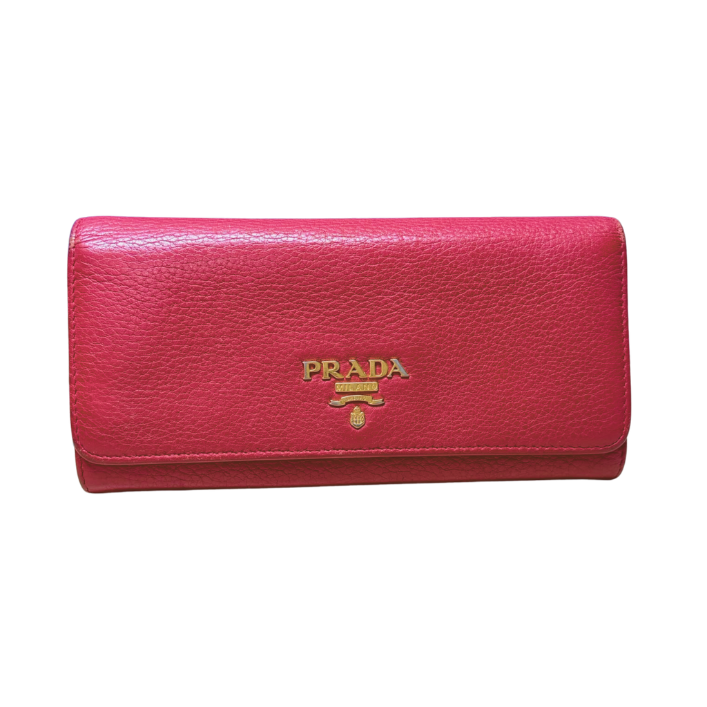 Prada Vitello Grain BiColor Continental Long Wallet