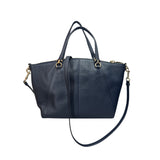 Coach Leather Navy Blue 2 way Bag 58874 W35H22D10