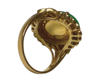 850YG Jade And Diamond Ring 7.6GM
