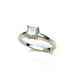 18KWG 0.93cts Princess Cut Diamond Ring