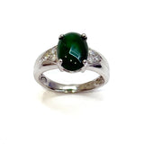 750WG Jade "A" & Diamond Ring