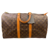 Louis Vuitton, M41428 Keepall 45 Brown Leather Travel Duffle Handbag
