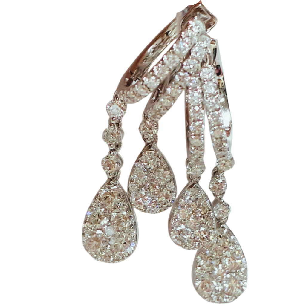 750WG Diamond Earrings 7.7G
