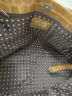 FURLA CrocEmbossed Camel Colored Leather Bag