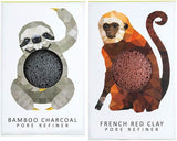 The Konjac Sponge Company Mini Pore Refiner Gift Set Sloth And Monkey Pack Of 2