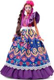 Barbie Signature Día De Muertos Doll Wearing Traditional Ruffled Dress Flower Crown And Calavera Face Paint