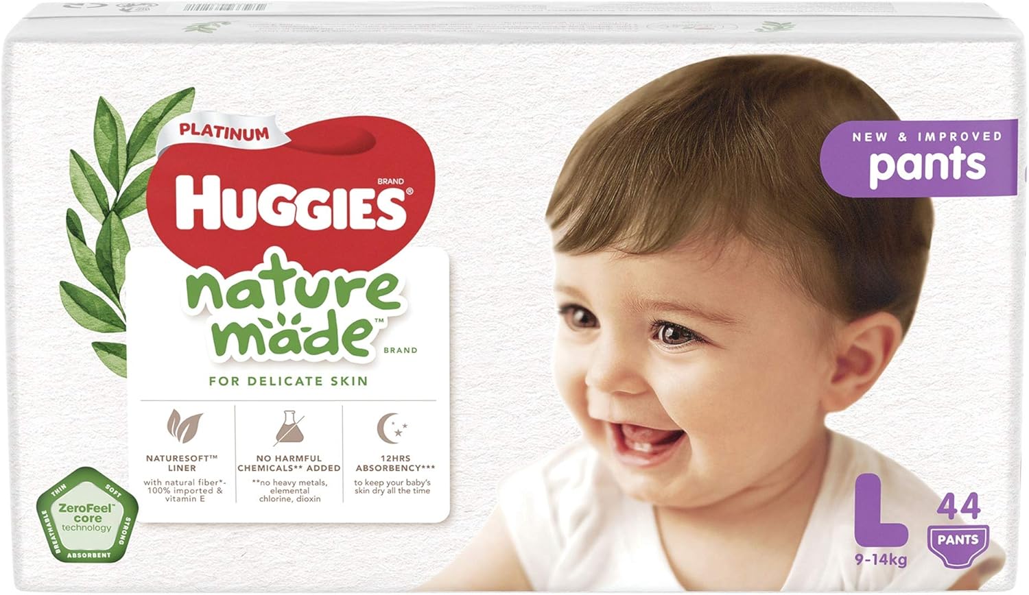 Huggies Platinum Naturemade Pants L 44 Count Pack Of 3 Main image