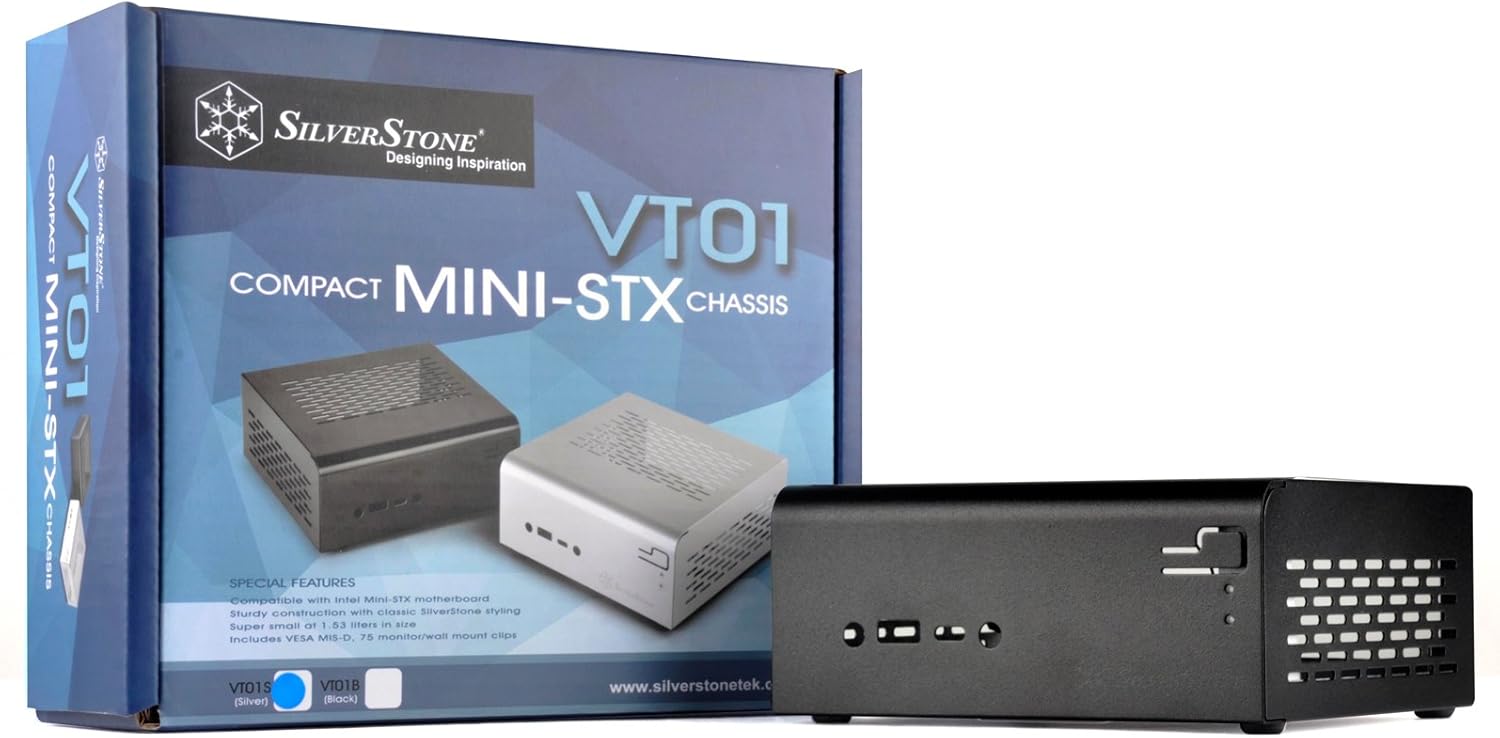 SilverStone Technology VT01B MiniSTX Computer Case Metal Black Main image