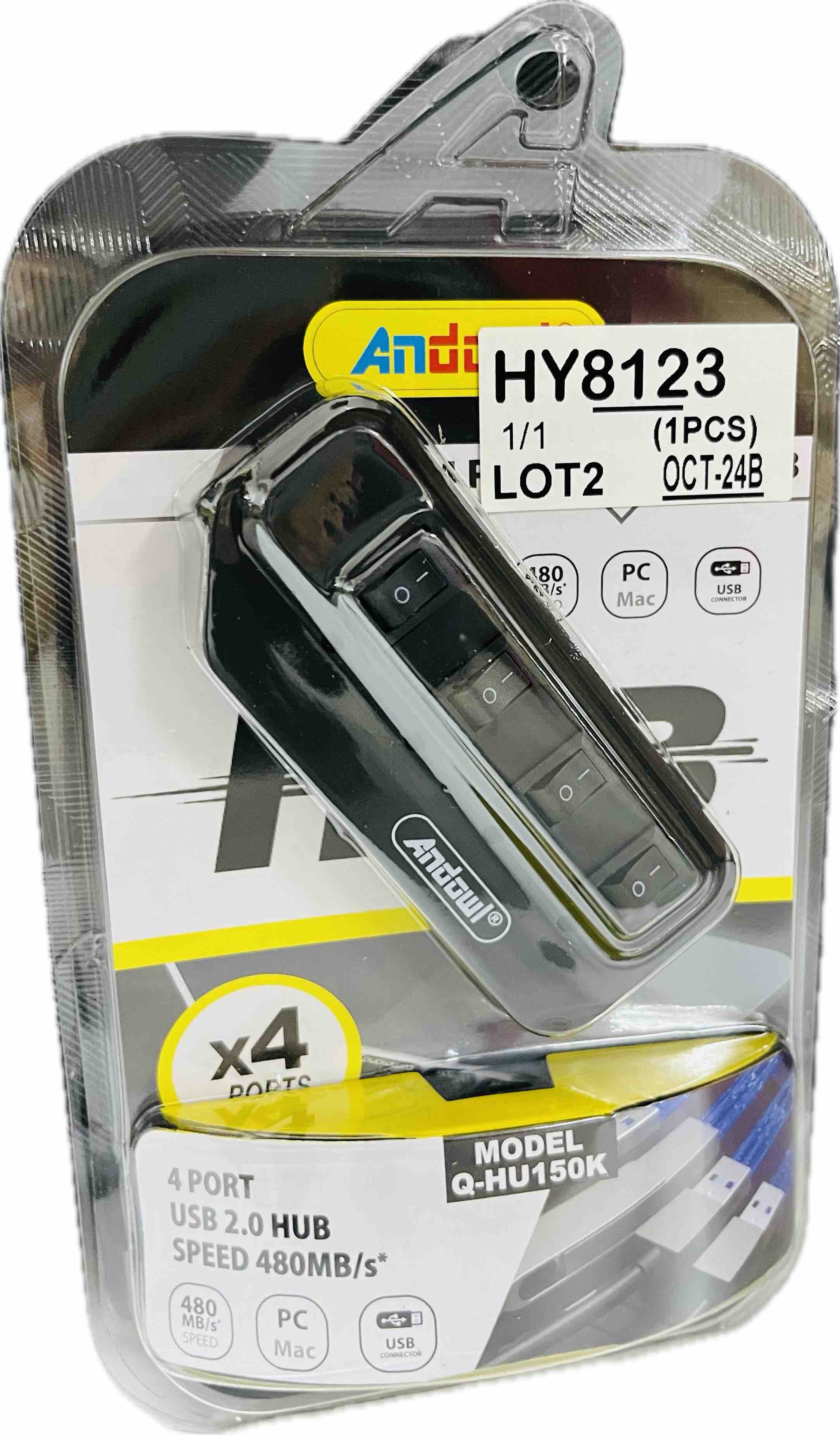 USB Hub 2.0- 4 Ports/ ANDOWL/QHU150K
