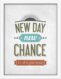 Poster Hub New Day New Chance Motivational Art Decor