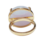 K18 Yellow Gold Lavender Jade Cabochon 42.05CT 16.09G Size 15