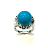 PT900 Turquoise & Diamond Ring