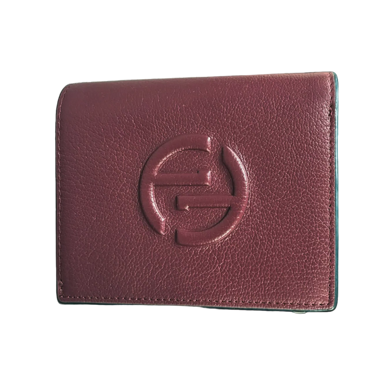FION Pebbled Leather BiFold Wallet Raspberry