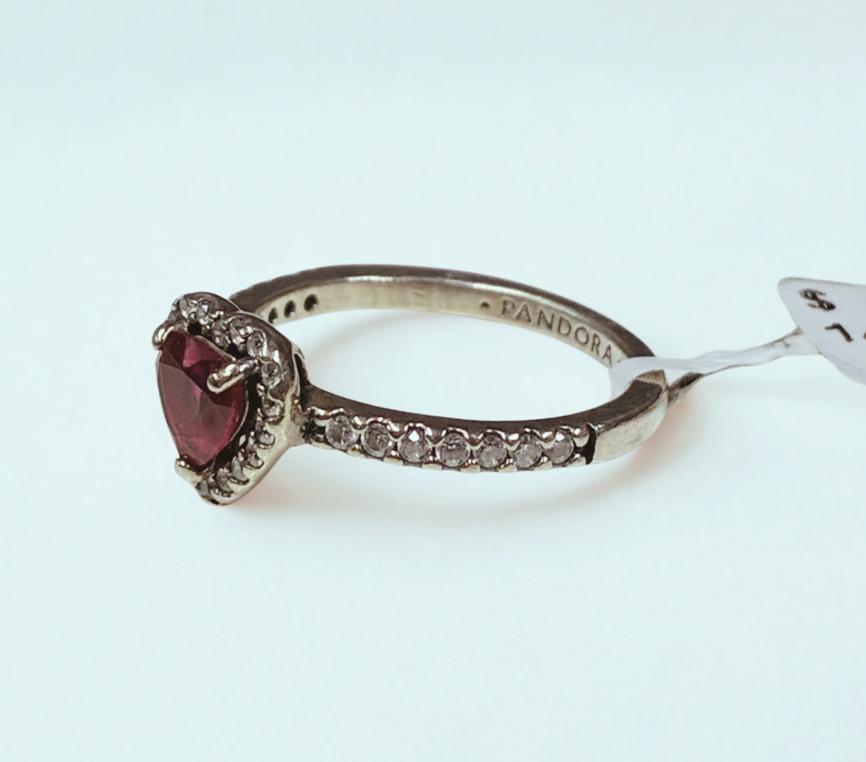 Pandora Elevated Red Heart Ring
