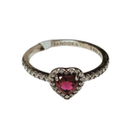 Pandora Elevated Red Heart Ring