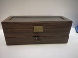 6 Slot watch and jewellery faux pleather wood grain design box