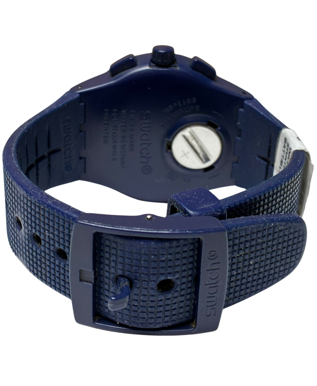 Swatch Mens Camoblu SUSN414 Blue Silicone Swiss Quartz Fashion Watch