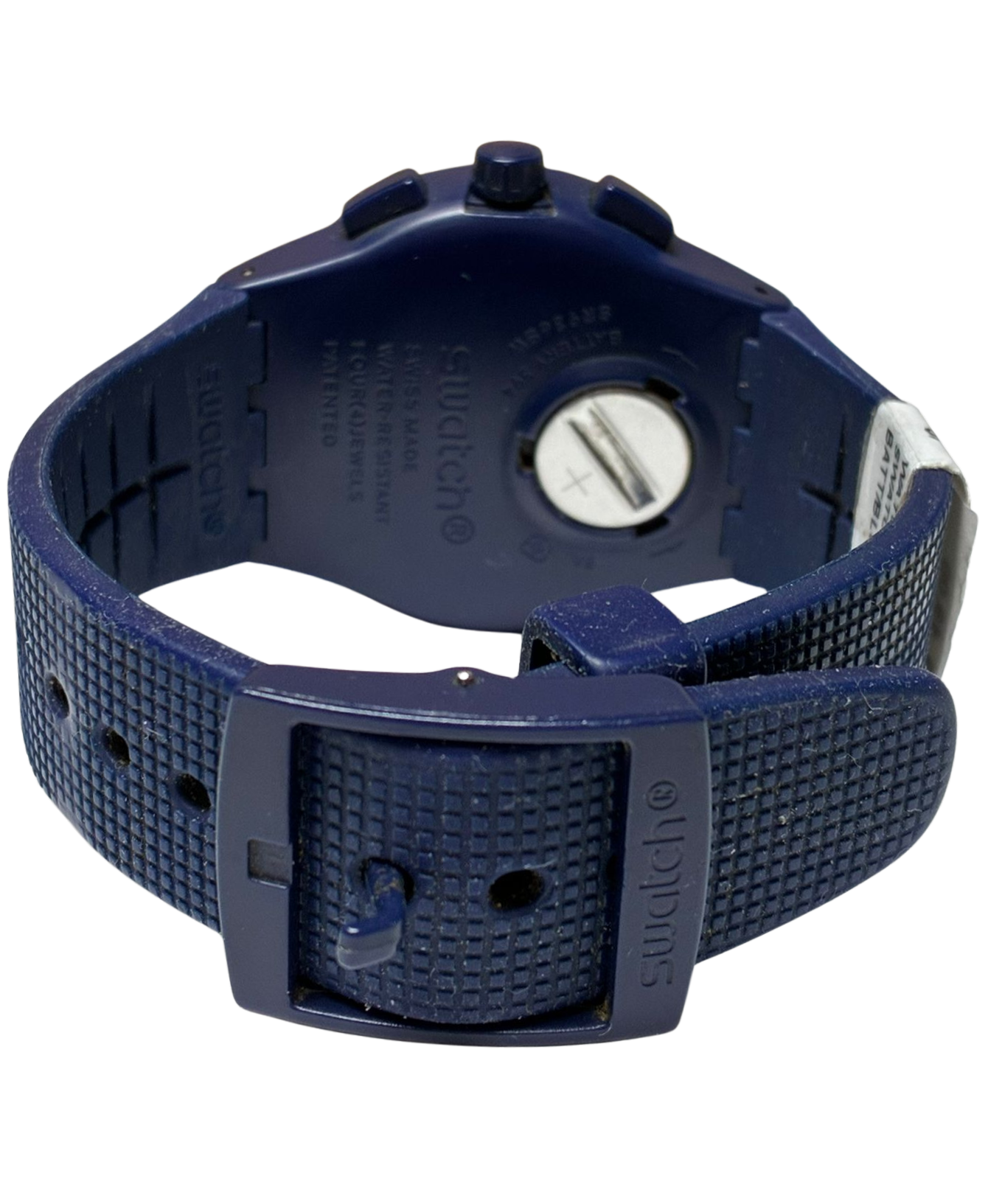 Swatch Mens Camoblu SUSN414 Blue Silicone Swiss Quartz Fashion Watch